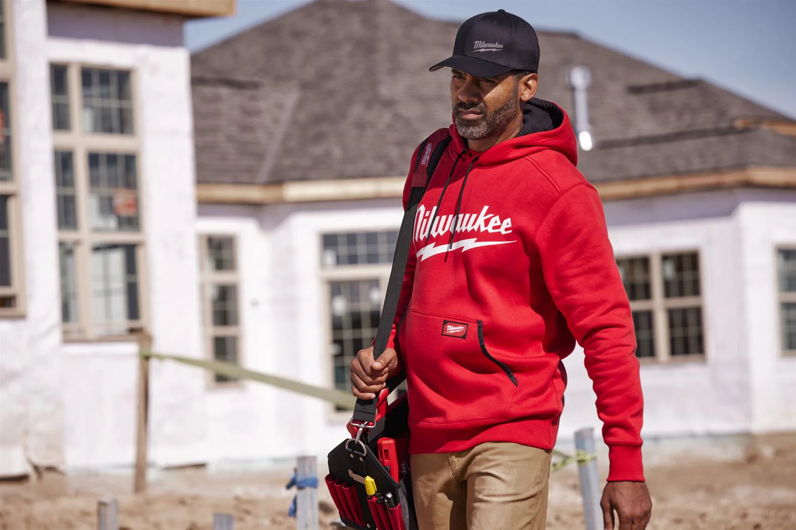 Milwaukee 352R-2X, BIG LOGO MIDWEIGHT HOODIE - RED 2X - Image 8