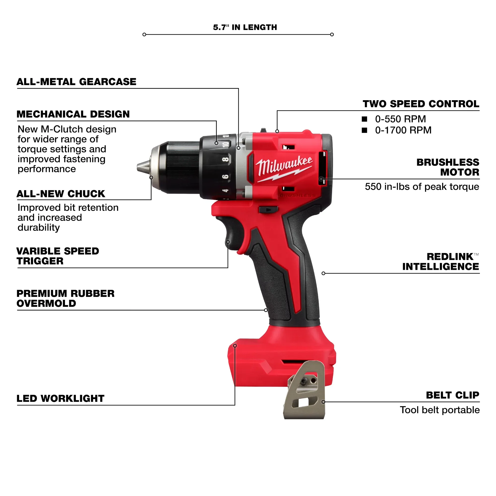 Milwaukee 3601-20, M18™ Compact Brushless 1/2" Drill/ Driver - Image 4
