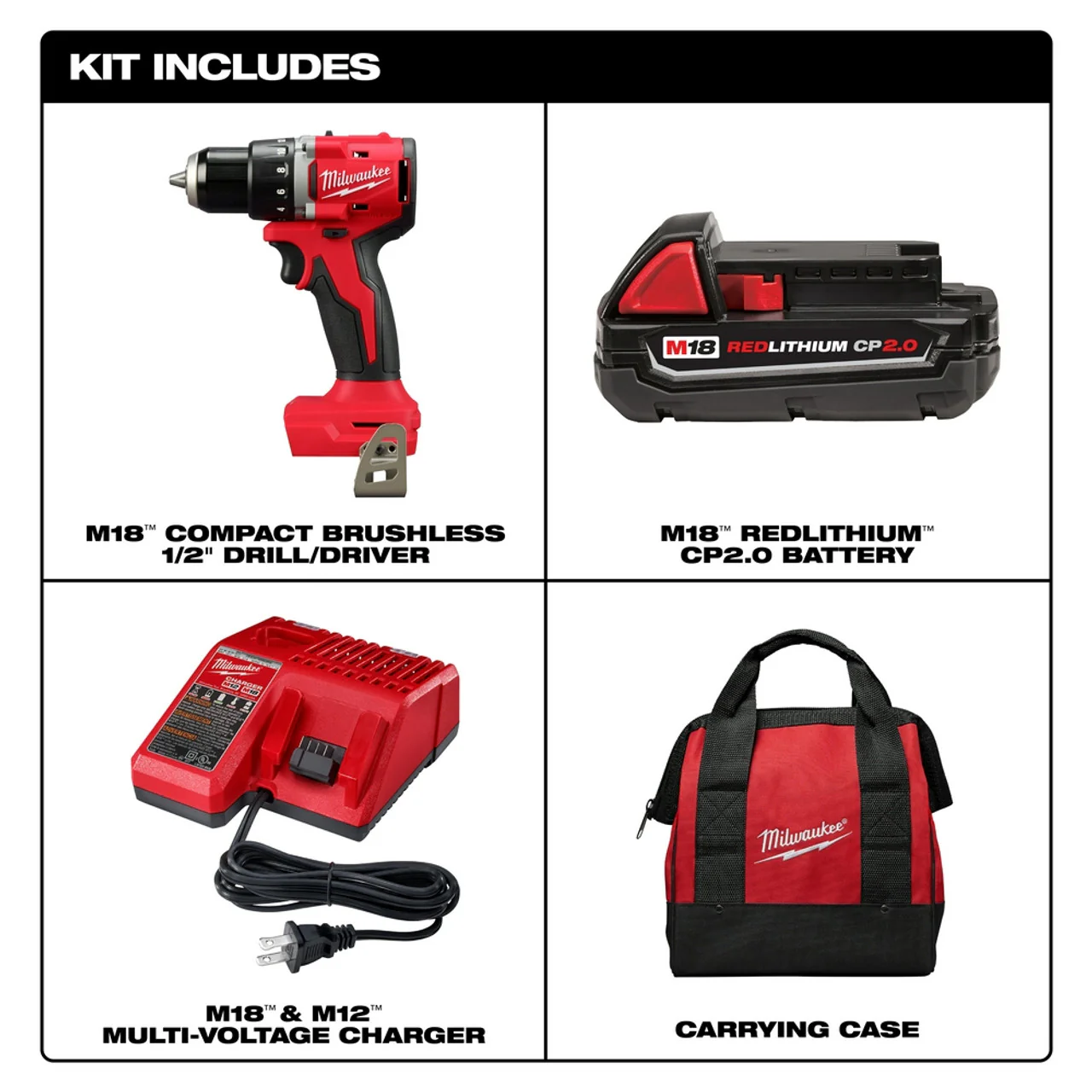 Milwaukee 3601-21P, M18 Compact Brushless 1/2" Drill/Driver Kit - Image 2