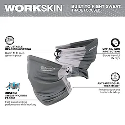 Milwaukee 424G, WORKSKIN PERFORMANCE NECK GAITER - GRAY - Image 4