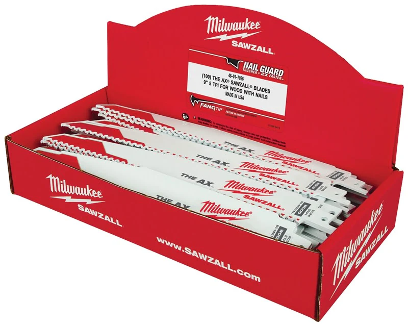 Milwaukee 48-01-7026, 9" 5 TPI The Ax Sawzall Blade (100/pkg) - Image 2
