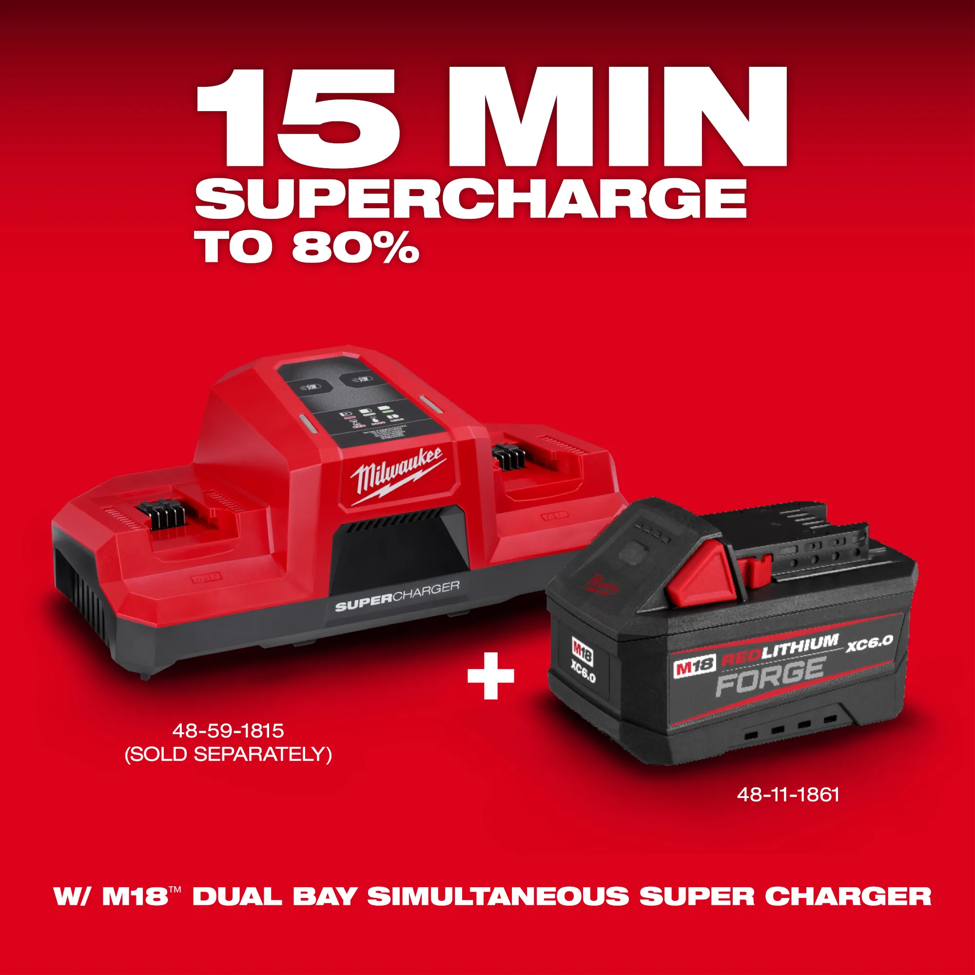 Milwaukee 48-11-1861, M18™ REDLITHIUM™ FORGE™ XC6.0 Battery Pack - Image 5