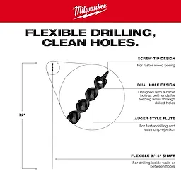 Milwaukee 48-13-8250, Cable Bit 1/2" x 54" - Image 4