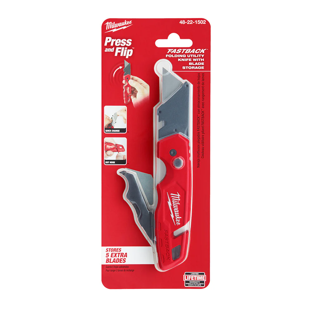 Milwaukee 48-22-1502, FASTBACK Folding Utility Knife w/ Blade Storage - Image 3