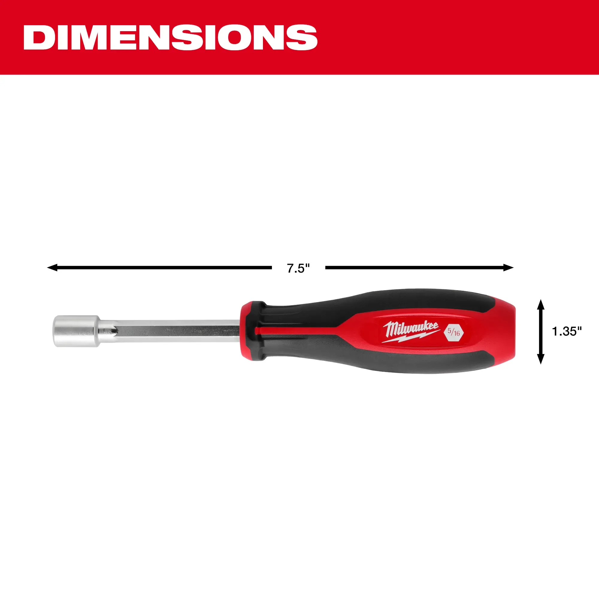 Milwaukee 48-22-2547, 7pc SAE HollowCore™ Magnetic Nut Driver Set - Image 4