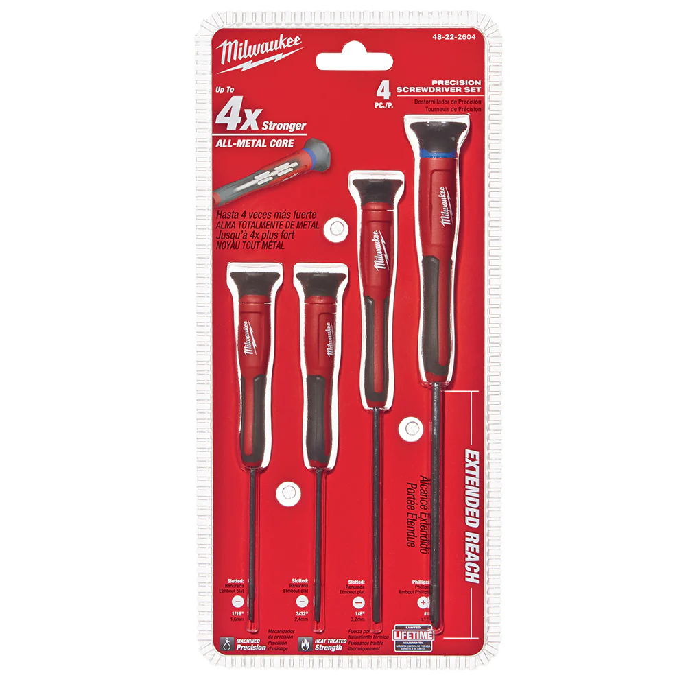 Milwaukee 48-22-2604, 4 pc Precision Screwdriver Set - Image 4