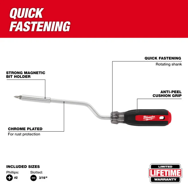 Milwaukee 48-22-2916, 2-in-1 Rotating Multi-Bit Screwdriver - Image 4