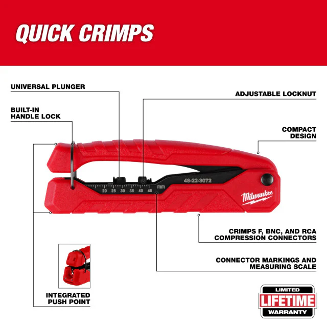 Milwaukee 48-22-3072, Coax Compression Crimper - Image 4