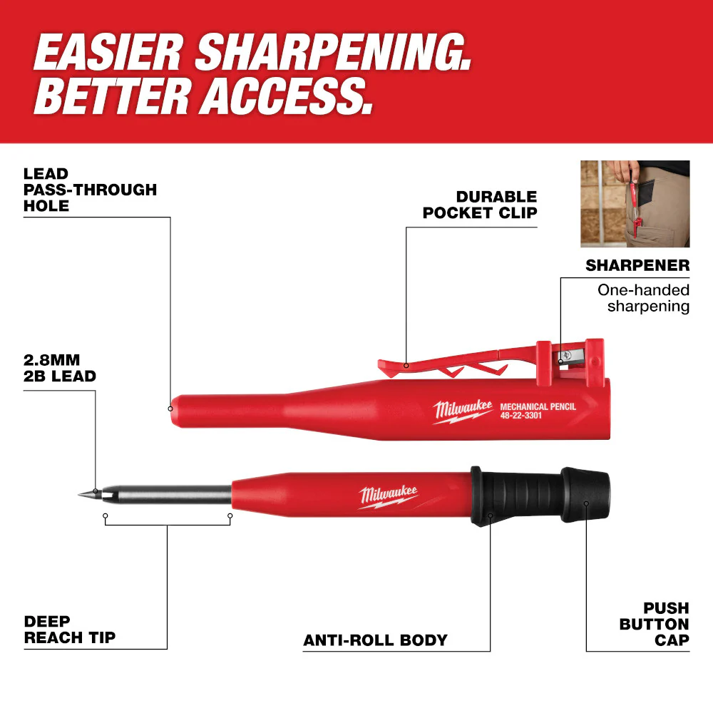 Milwaukee 48-22-3301, Mechanical Pencil with Lead Pack - Image 3