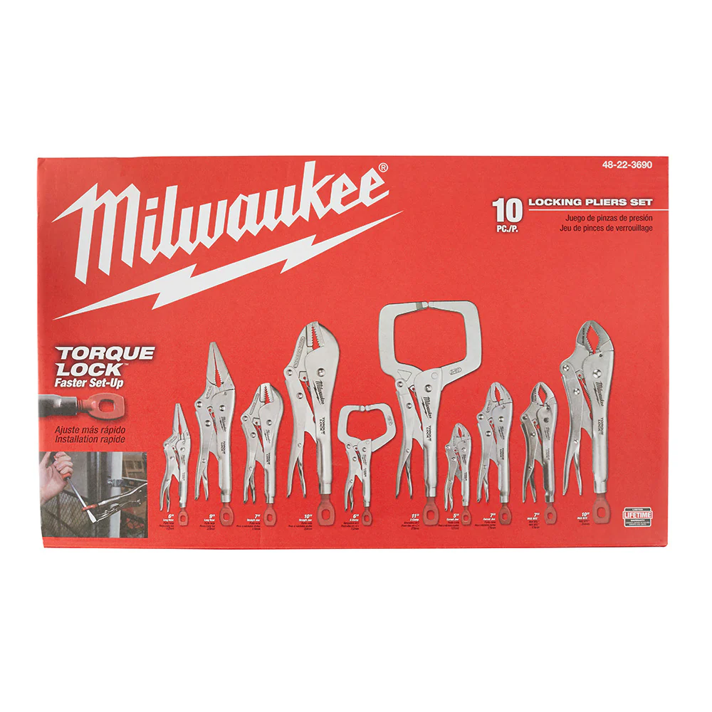 Milwaukee 48-22-3690, 10 pc Torque Lock Locking Pliers Set - Image 2