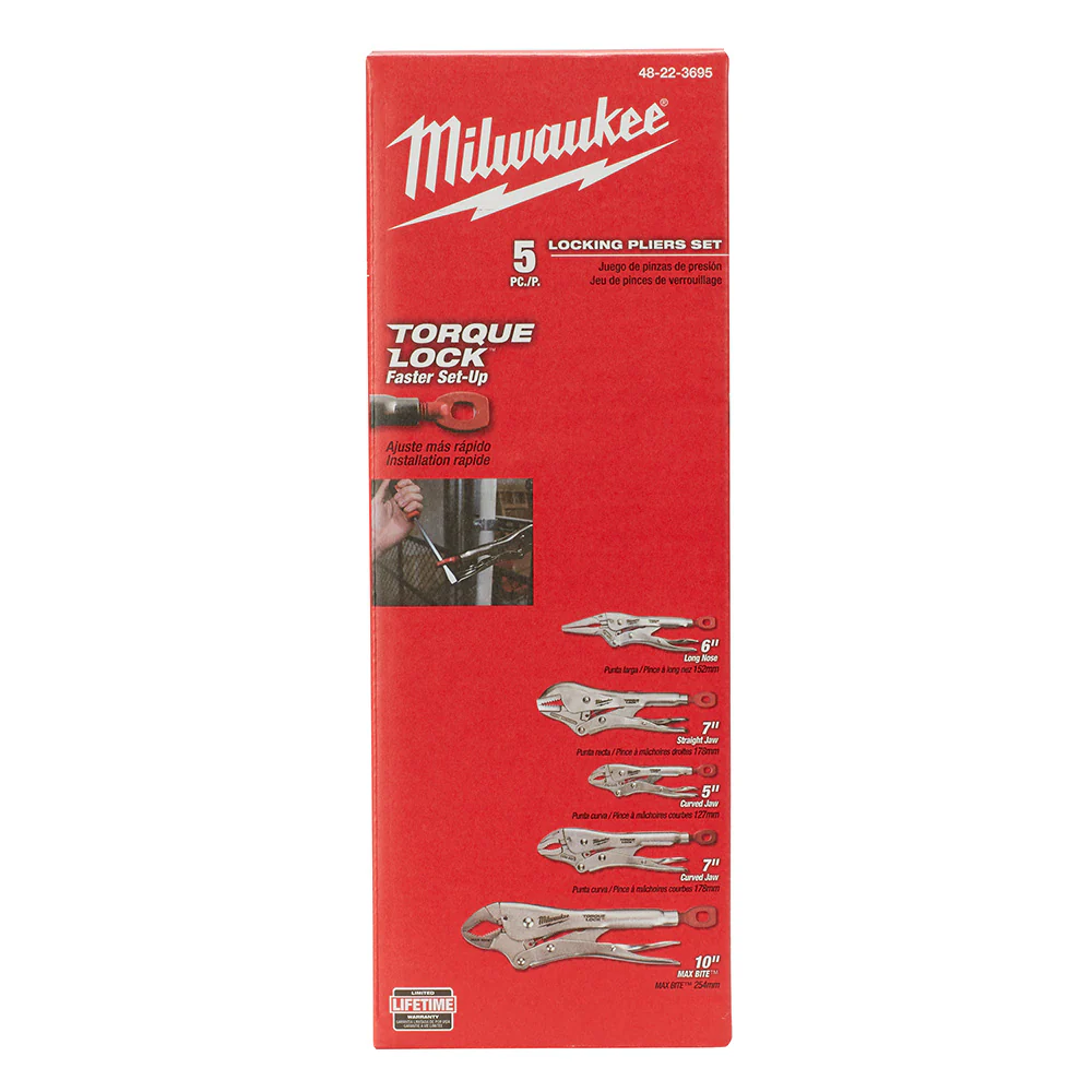 Milwaukee 48-22-3695, 5pc Torque Lock Locking Pliers Set - Image 2