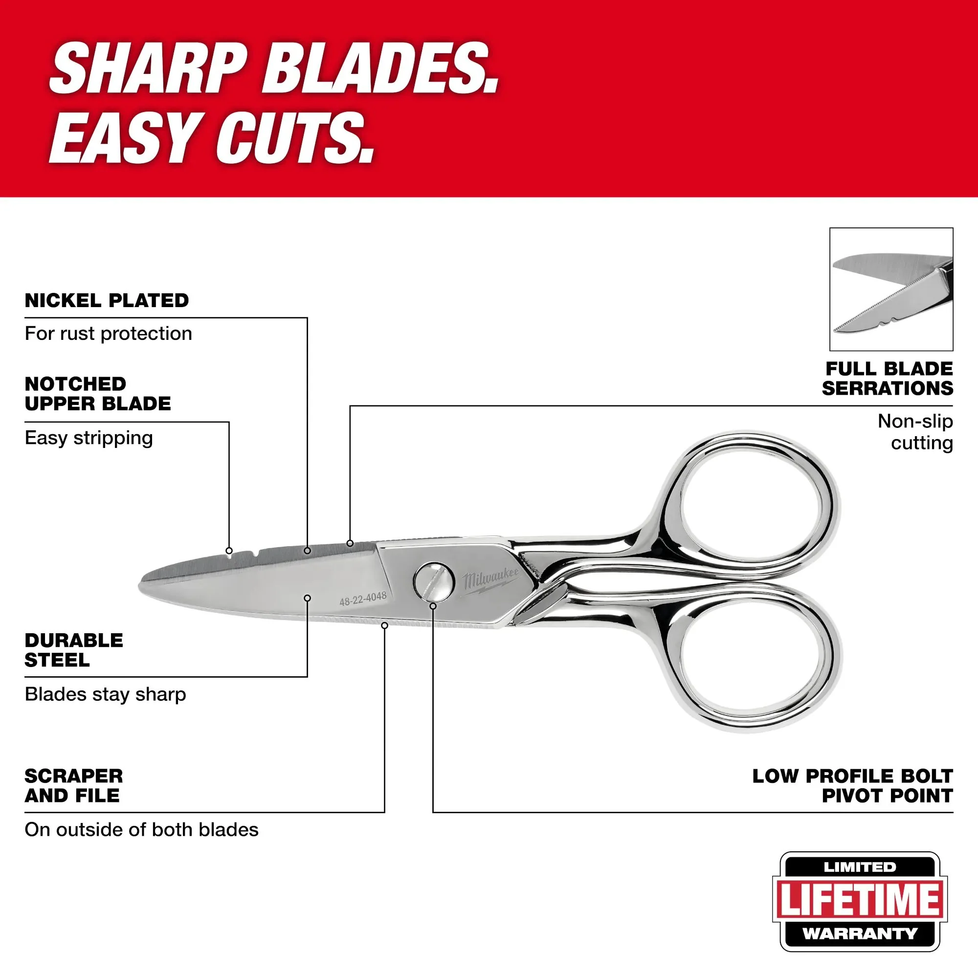 Milwaukee 48-22-4048, Electrician Scissors - Image 3