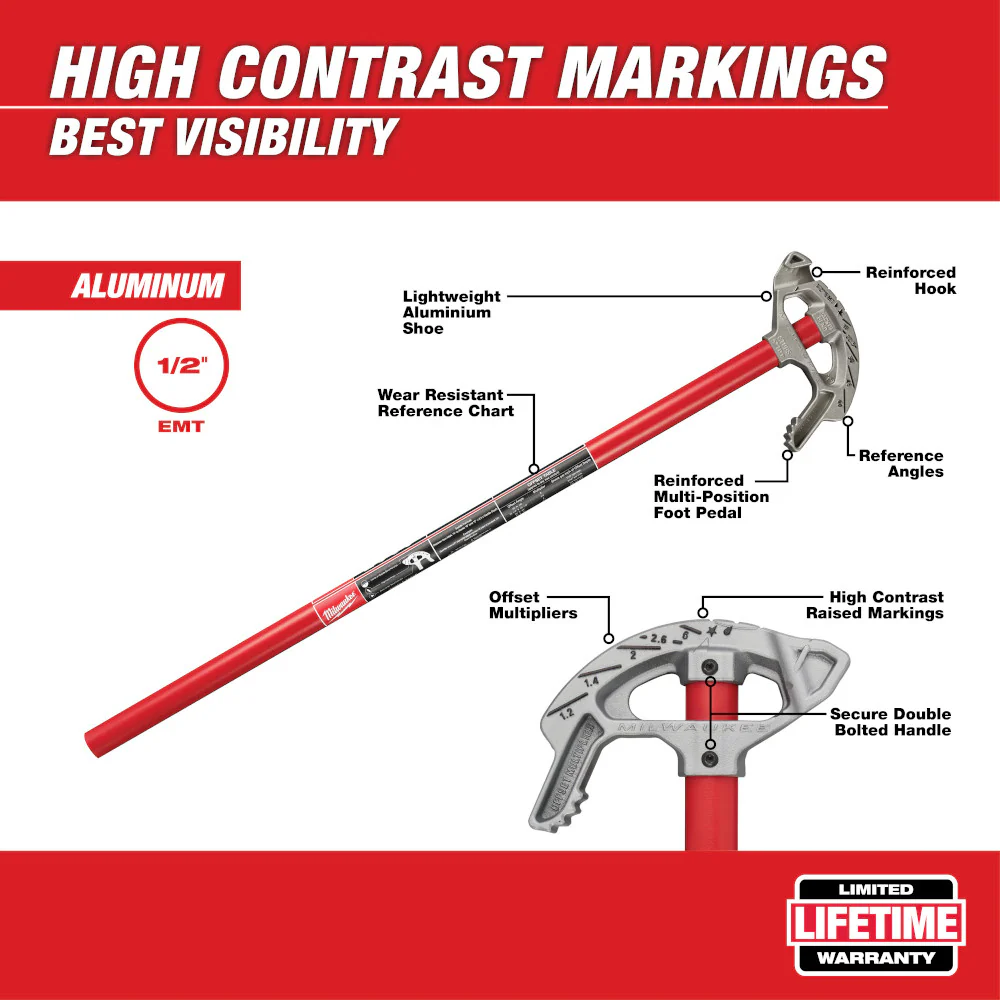 Milwaukee 48-22-4070, Aluminum Conduit Benders 1/2" EMT - Image 6
