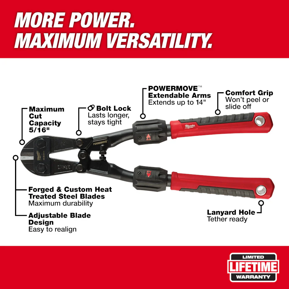 Milwaukee 48-22-4114, 14" Adaptable Bolt Cutter with POWERMOVE - Image 5