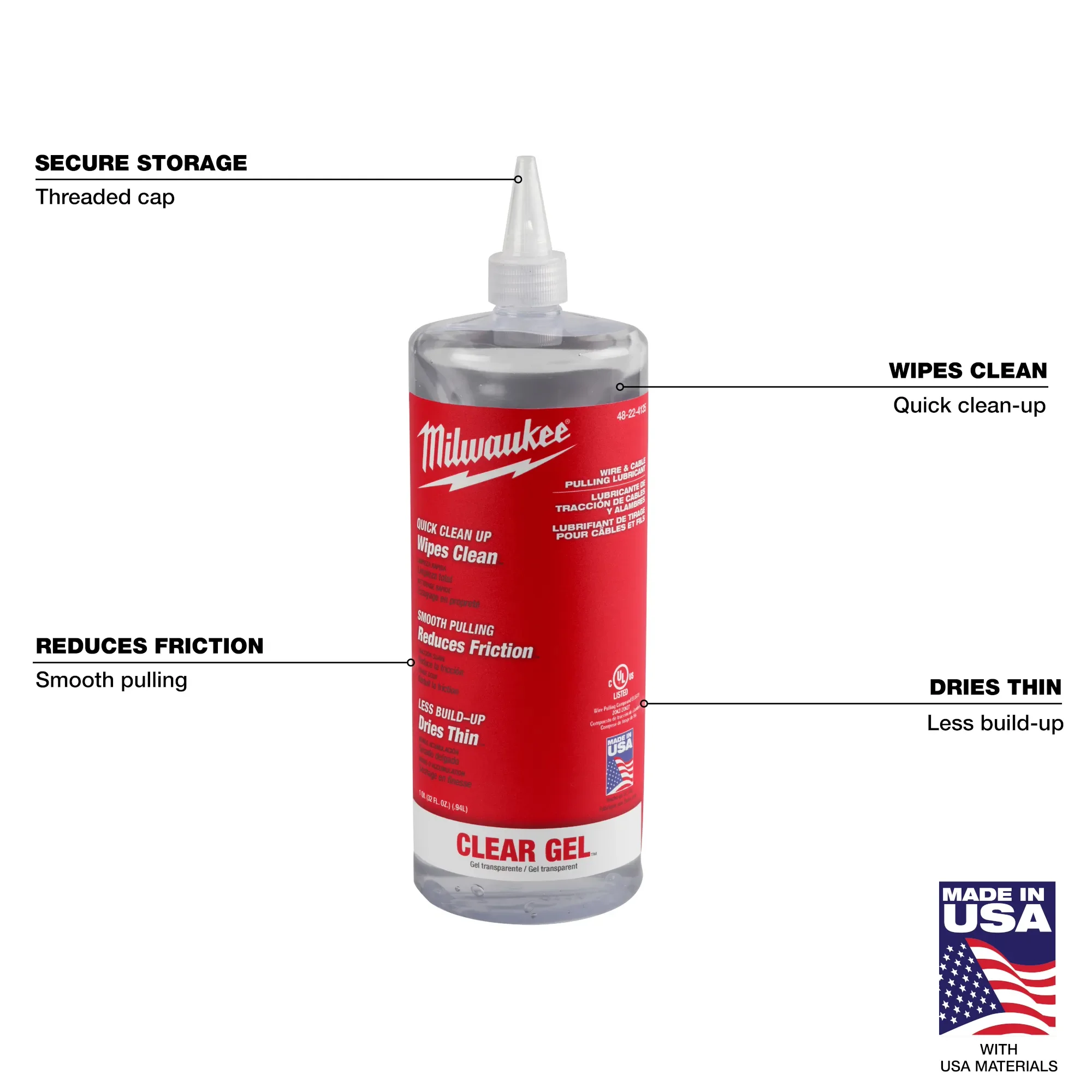 Milwaukee 48-22-4135, Wire & Cable Pulling Clear Gel Lubricant - Image 3