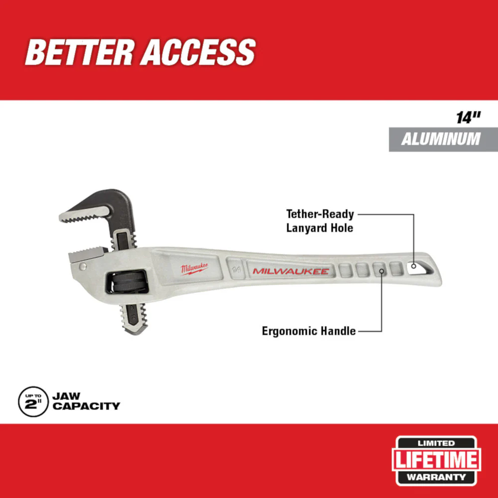 Milwaukee 48-22-7182, 24" Aluminum Offset Pipe Wrench - Image 3