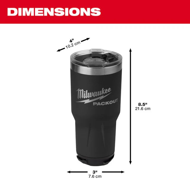 Milwaukee 48-22-8393B, PACKOUT™ 30oz Tumbler - Black - Image 2