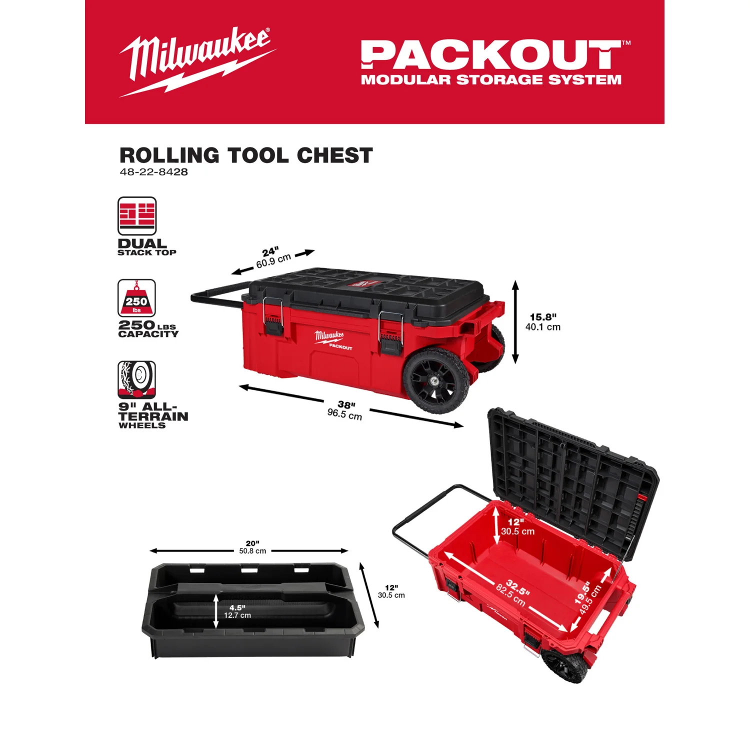 Milwaukee 48-22-8422, PACKOUT Compact Tool Box - Image 4