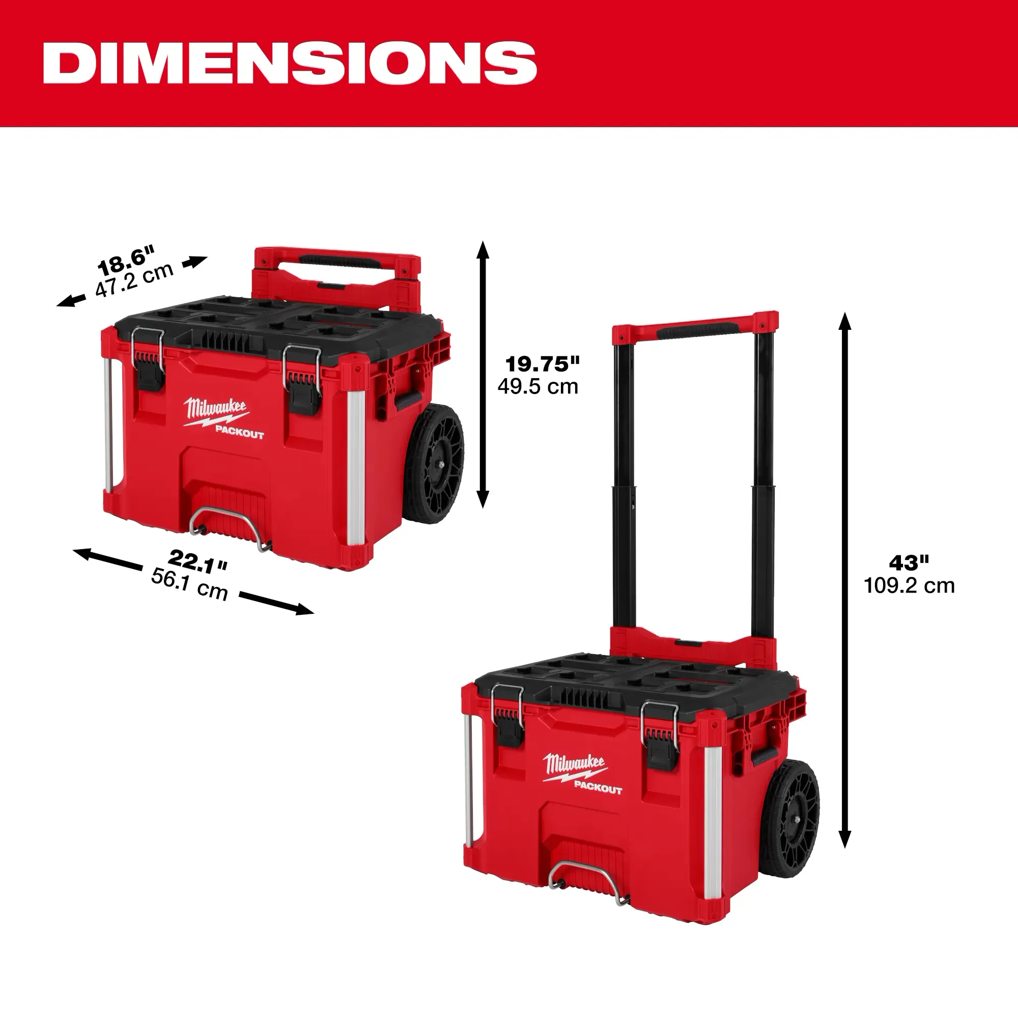 Milwaukee 48-22-8427, PACKOUT Rolling Tool Box - Image 4