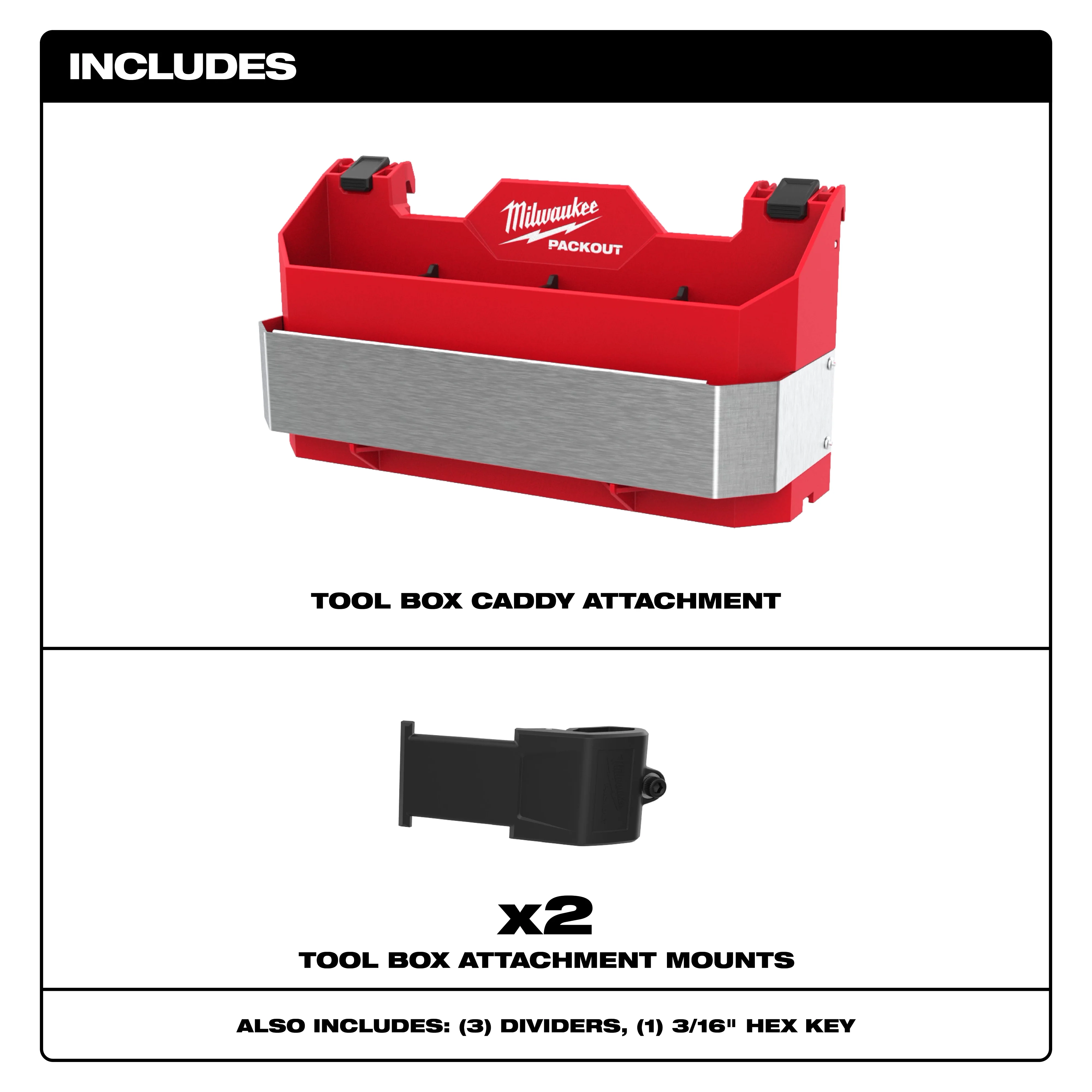 Milwaukee 48-22-8602, PACKOUT™ Tool Box Caddy Attachment - Image 2