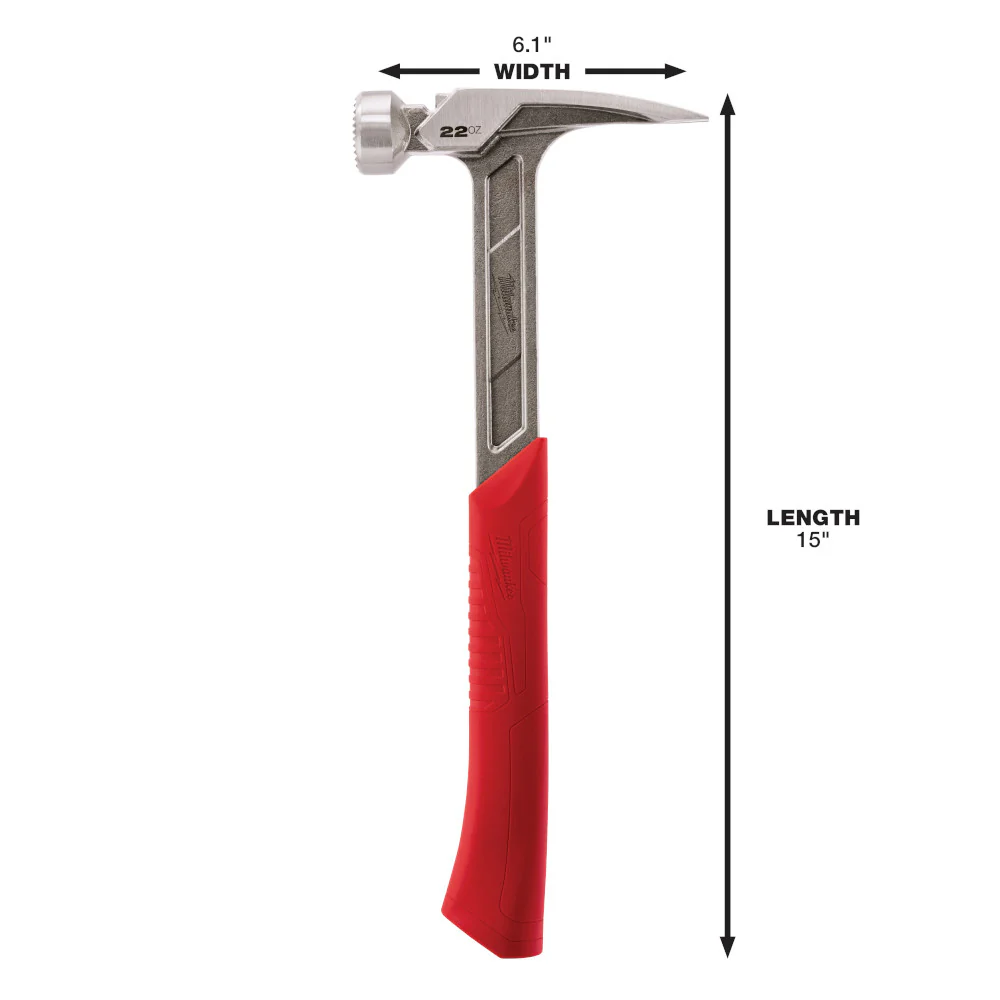 Milwaukee 48-22-9022, 22oz Milled Face Framing Hammer - Image 7