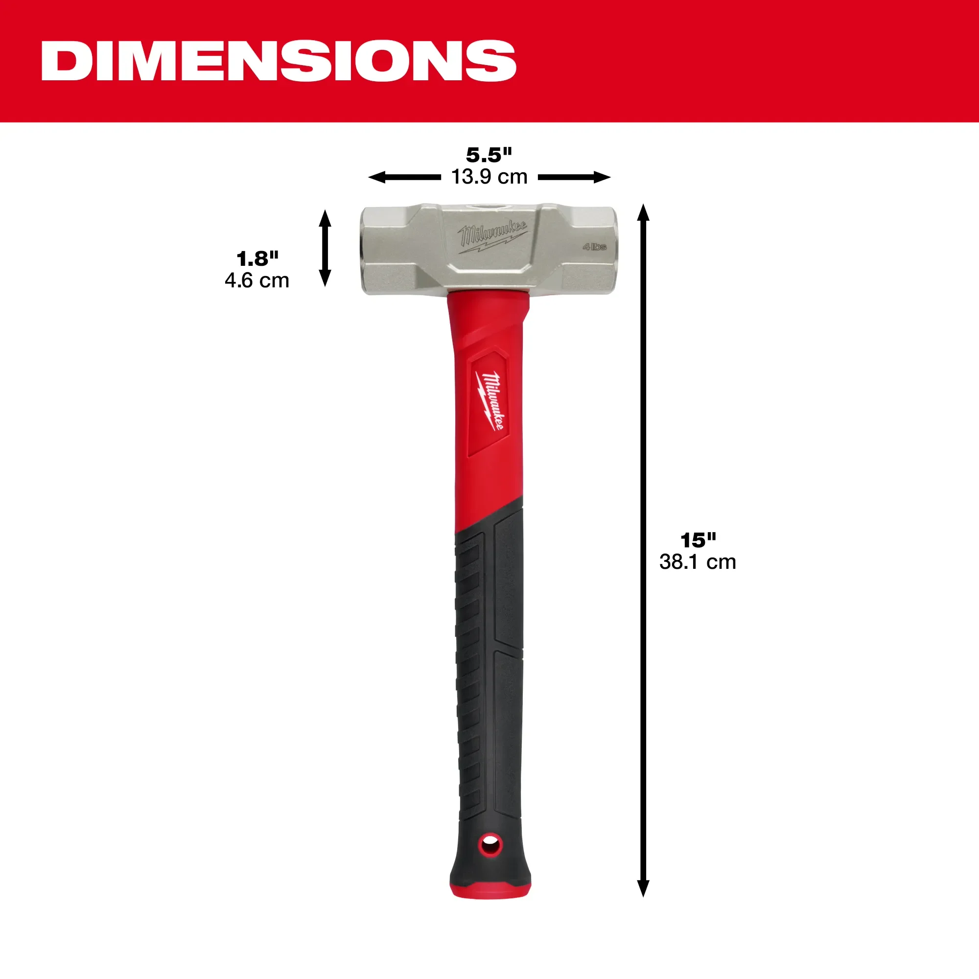Milwaukee 48-22-9314, 4lb Fiberglass Engineer Hammer - Image 3