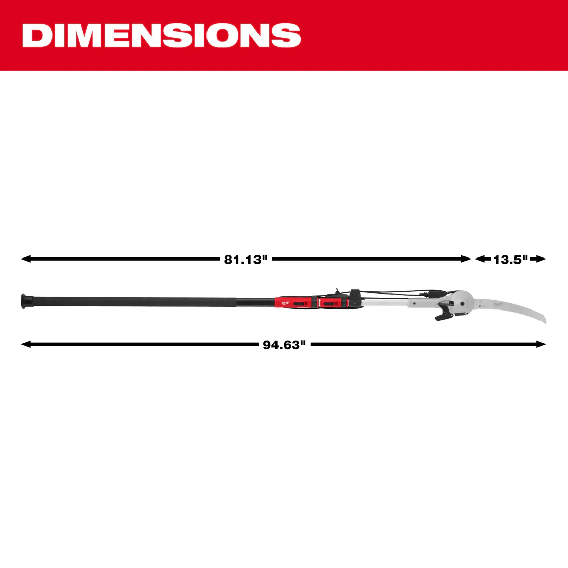 Milwaukee 48-22-9375, 16' Pole Saw & Pruner - Image 4