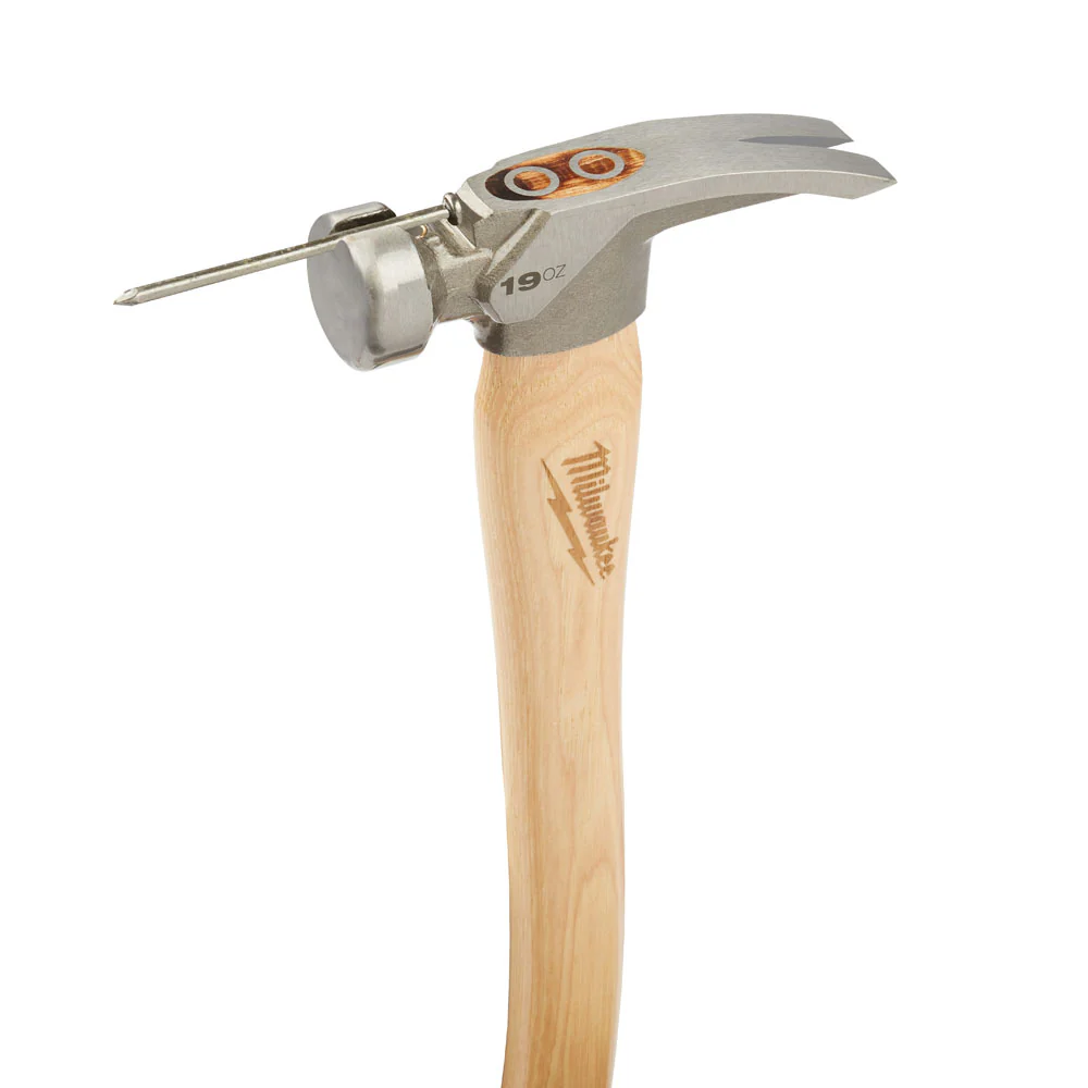 Milwaukee 48-22-9519, 19oz Smooth Face Hickory Handle Framing Hammer - Image 2