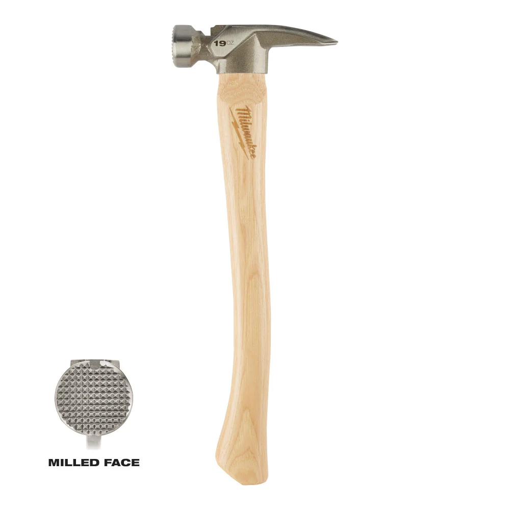 Milwaukee 48-22-9519, 19oz Smooth Face Hickory Handle Framing Hammer - Image 8