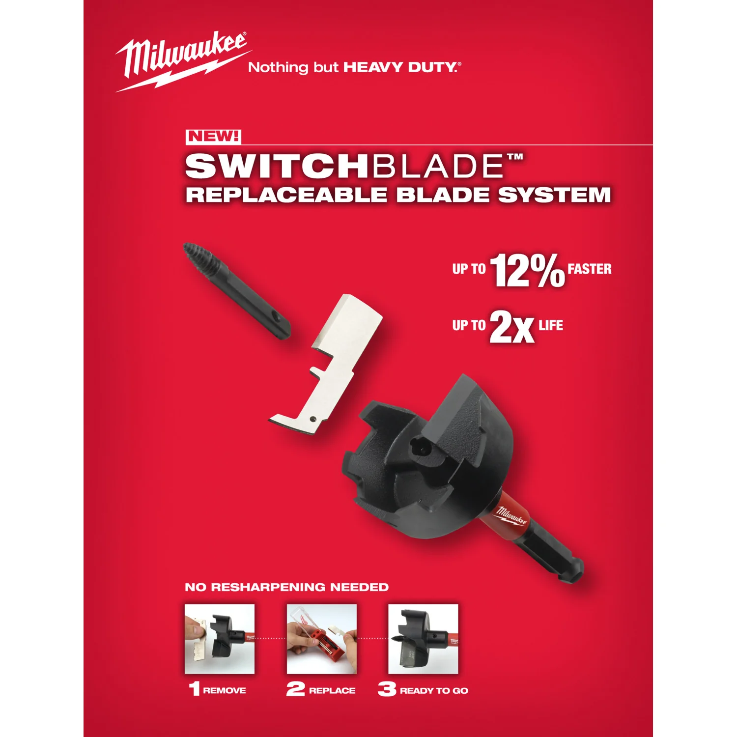 Milwaukee 48-25-5235, 2" Switchblade 3 Blade Replacement Kit (3/pkg) - Image 2