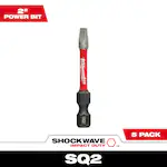 Milwaukee 48-32-4606, SHOCKWAVE™ 2" Impact Square Recess #2 Power Bits (5 PK) - Image 3