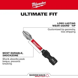 Milwaukee 48-32-4961, 2" PH1 SHOCKWAVE Impact Duty Bit - 2 Pack - Image 6