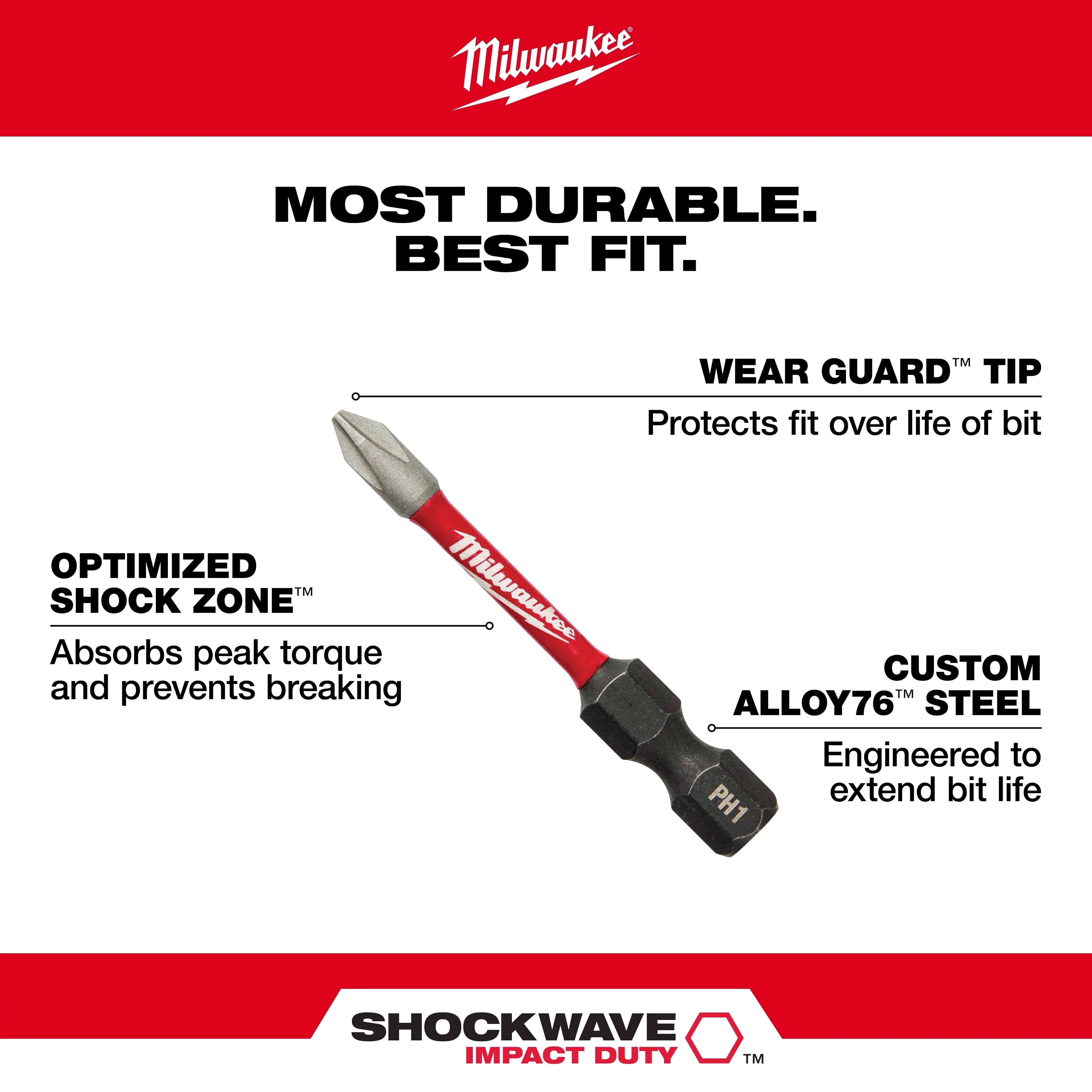 Milwaukee 48-32-5162, SHOCKWAVE™ Impact Duty 60PC Drill, Drive & Fasten PACKOUT™ Set - Image 4