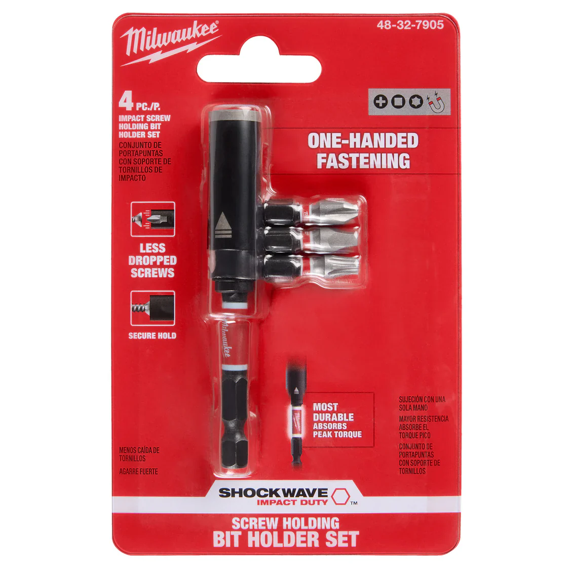 Milwaukee 48-32-7905, SHOCKWAVE™ Impact Duty 3in. Screw-Holding Bit Holder & Insert Bit Set (4Pc) - Image 2