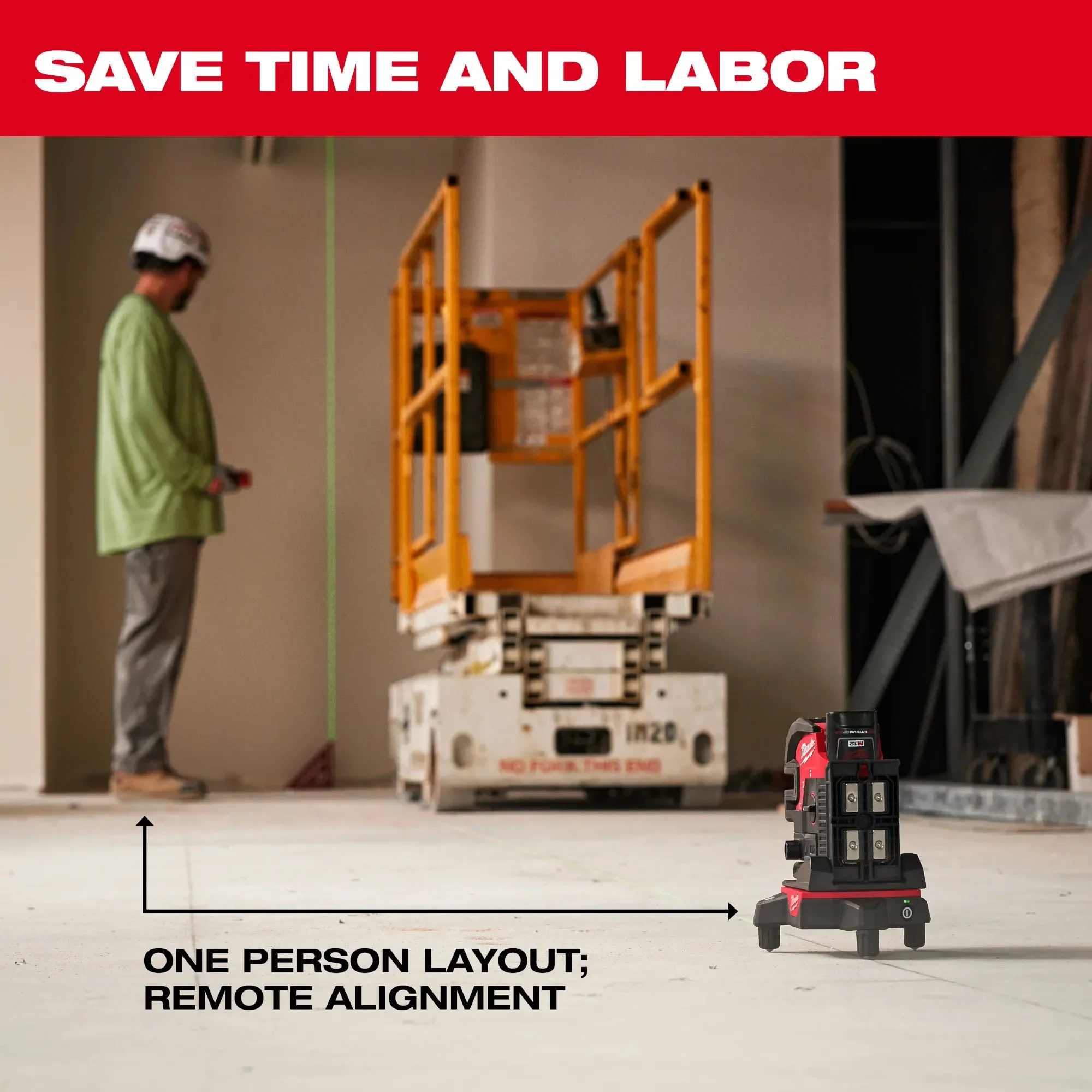 Milwaukee 48-35-1314, WIRELESS LASER ALIGNMENT BASE W/ REMOTE - Image 3