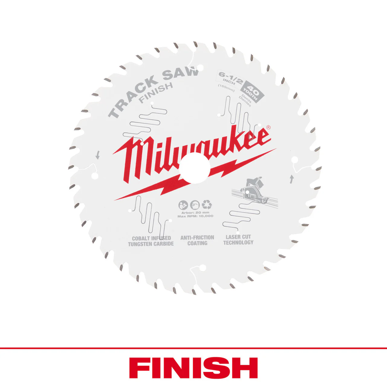 Milwaukee 48-40-0625, 6-1/2” 40T Finish Track Saw Blade - Image 2