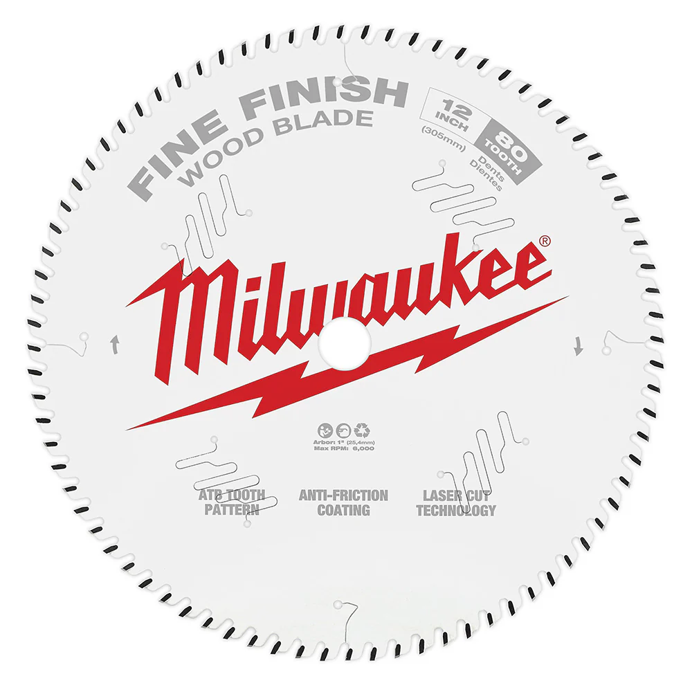Milwaukee 48-40-1224, 12" 80T Fine Finish Circular Saw Blade - Image 2