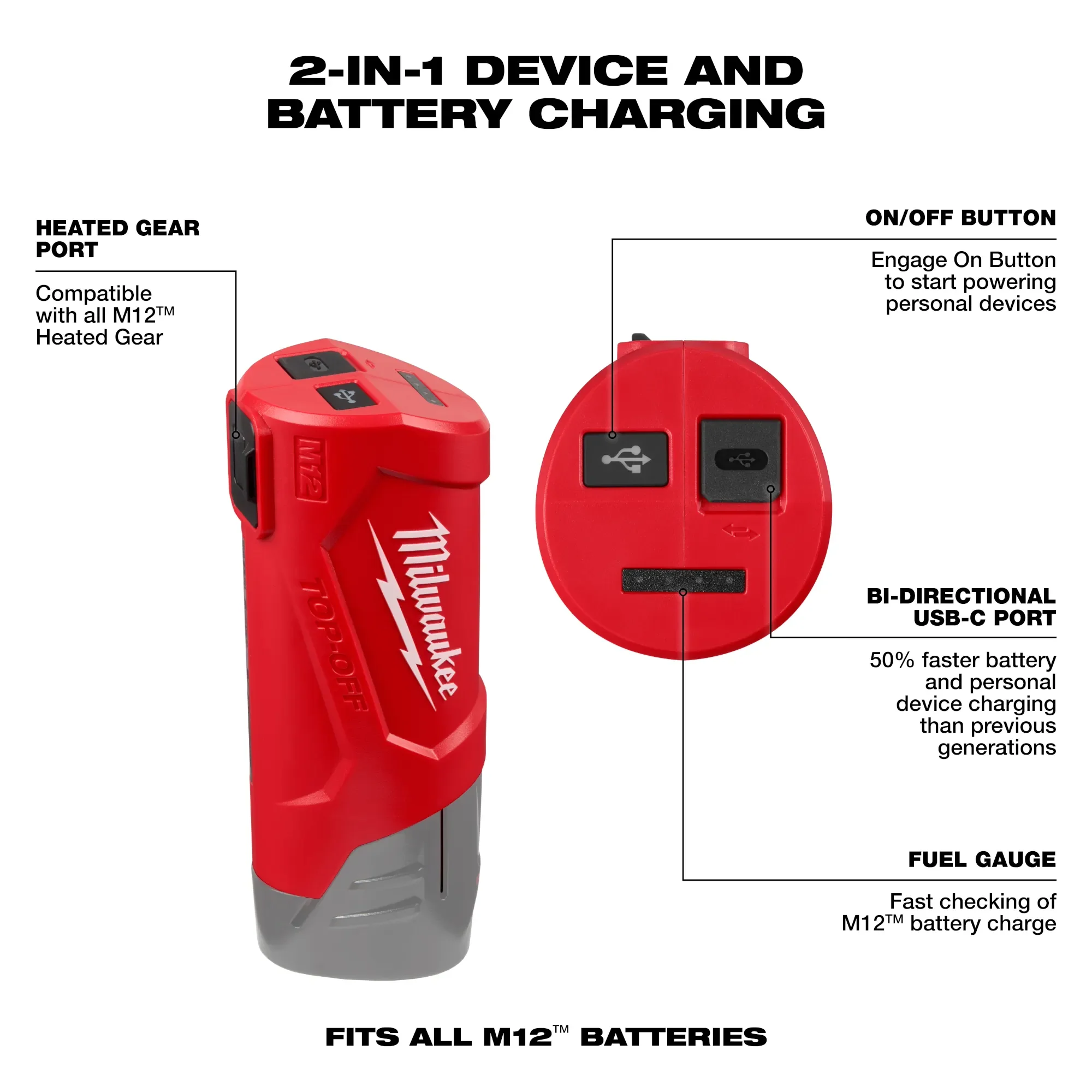Milwaukee 48-59-1211, M12 TOP-OFF Power Supply and Charger - Image 3