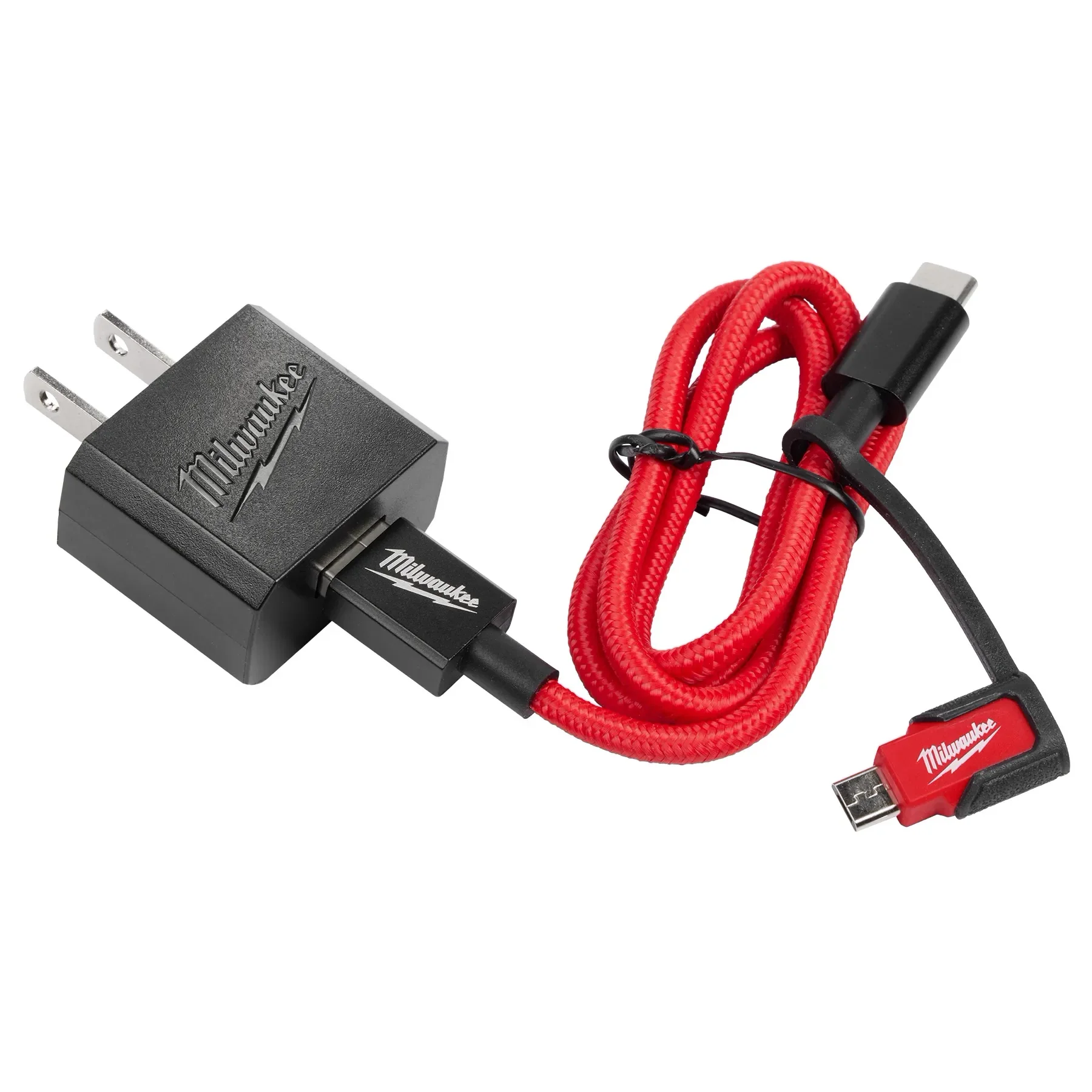 Milwaukee 48-59-1209, 3ft USB-C and 2.1A Wall Charger w/Micro USB Adaptor - Image 2
