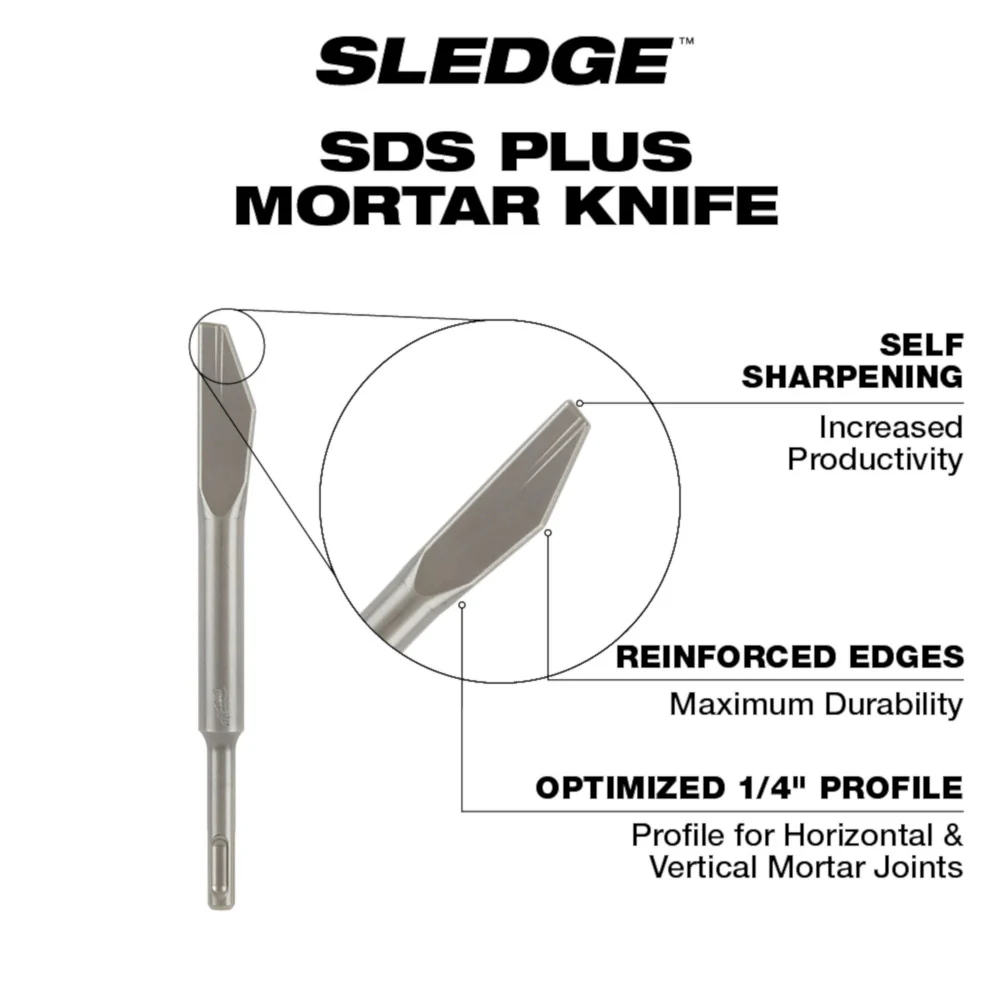 Milwaukee 48-62-6080, SDS-PLUS SLEDGE Bull Point & Flat Chisel 2 Pack - Image 2
