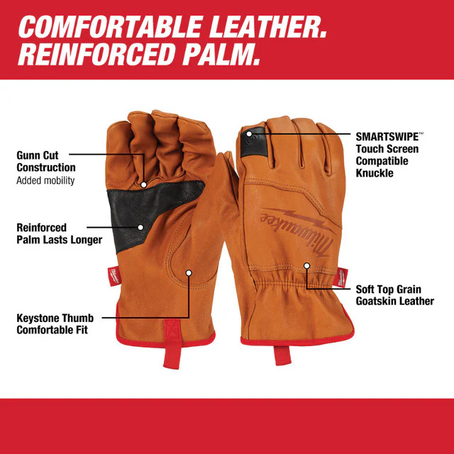 Milwaukee 48-73-0010, Goatskin Leather Gloves - S - Image 4