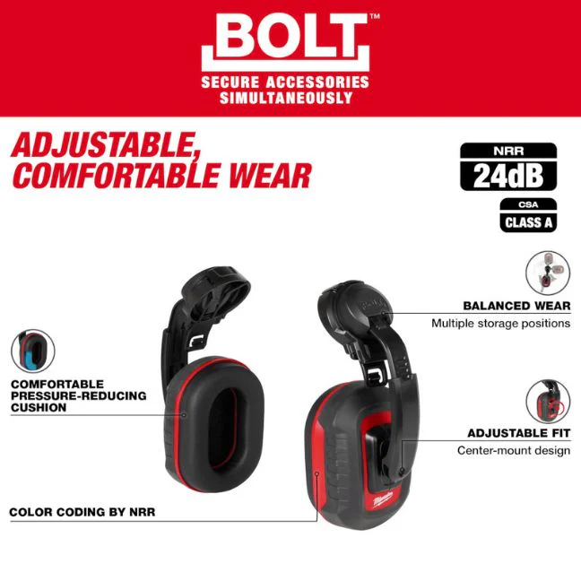 Milwaukee 48-73-3250, BOLT 24dB Hard Hat Earmuffs - Image 2