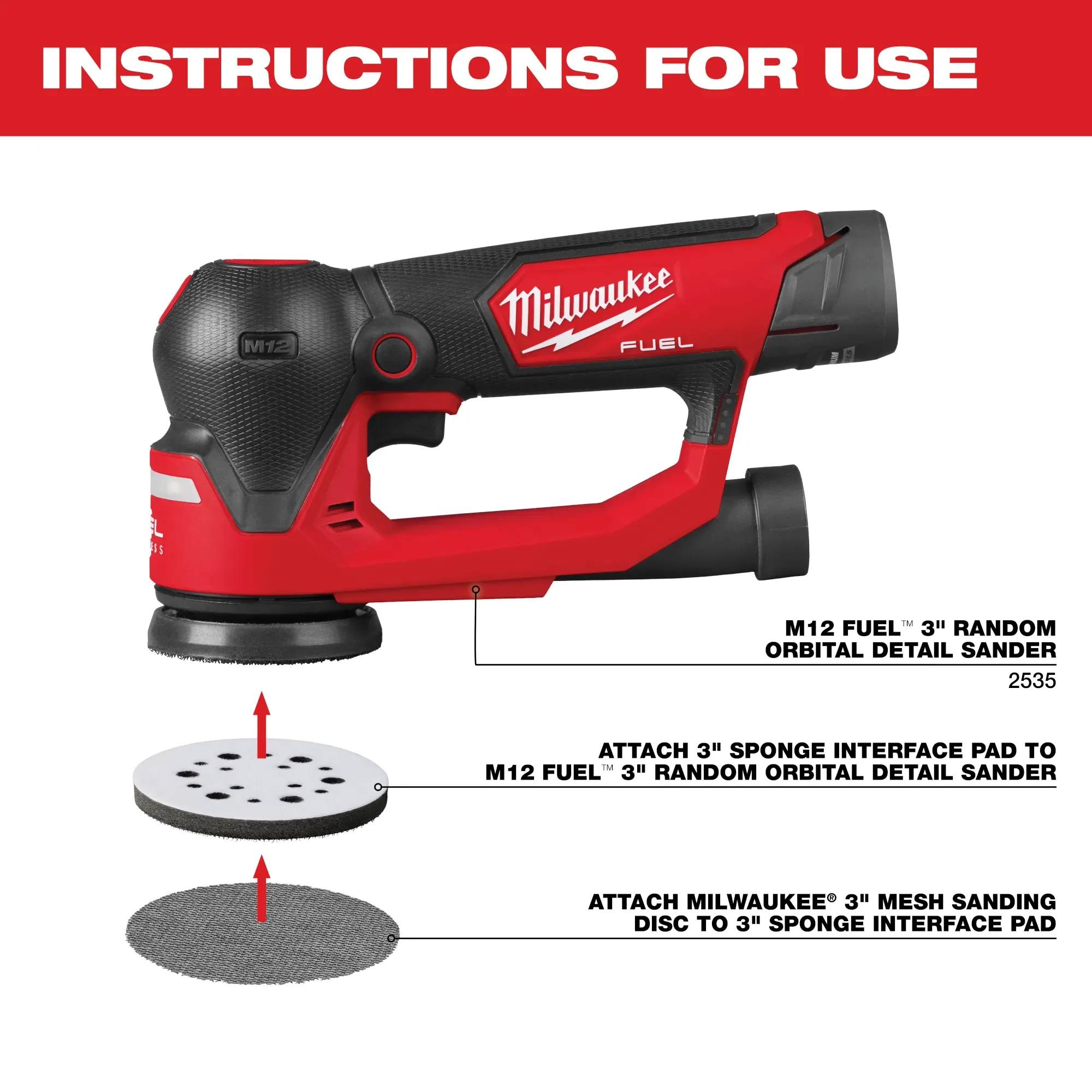 Milwaukee 48-80-6402, 3” Sponge Interface Pad - Image 2