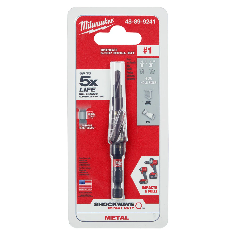 Milwaukee 48-89-9241, SHOCKWAVE Impact Duty Step Drill Bit #1 1/8 - 1/2" - Image 3