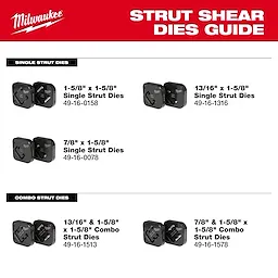 Milwaukee 49-16-1578, 7/8" & 1-5/8" x 1-5/8" Combination Strut Shearing Dies - Image 3