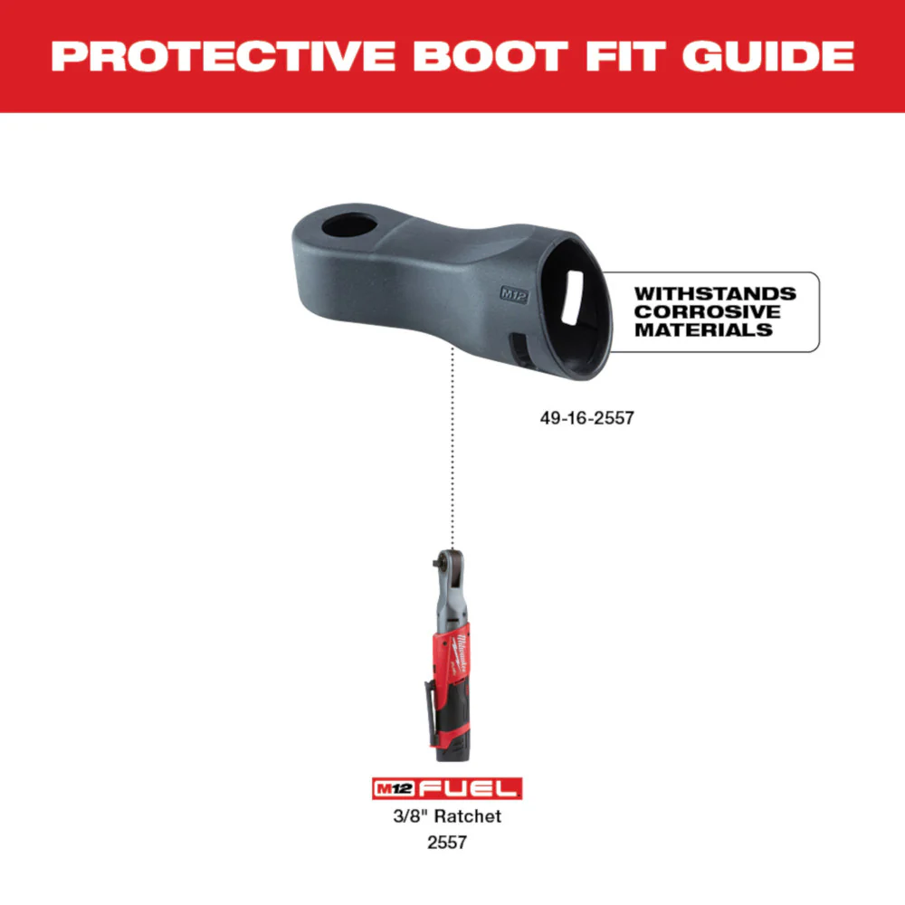 Milwaukee 49-16-2559, M12 FUEL 1/4" Extended Reach Ratchet Protective Boot - Image 3