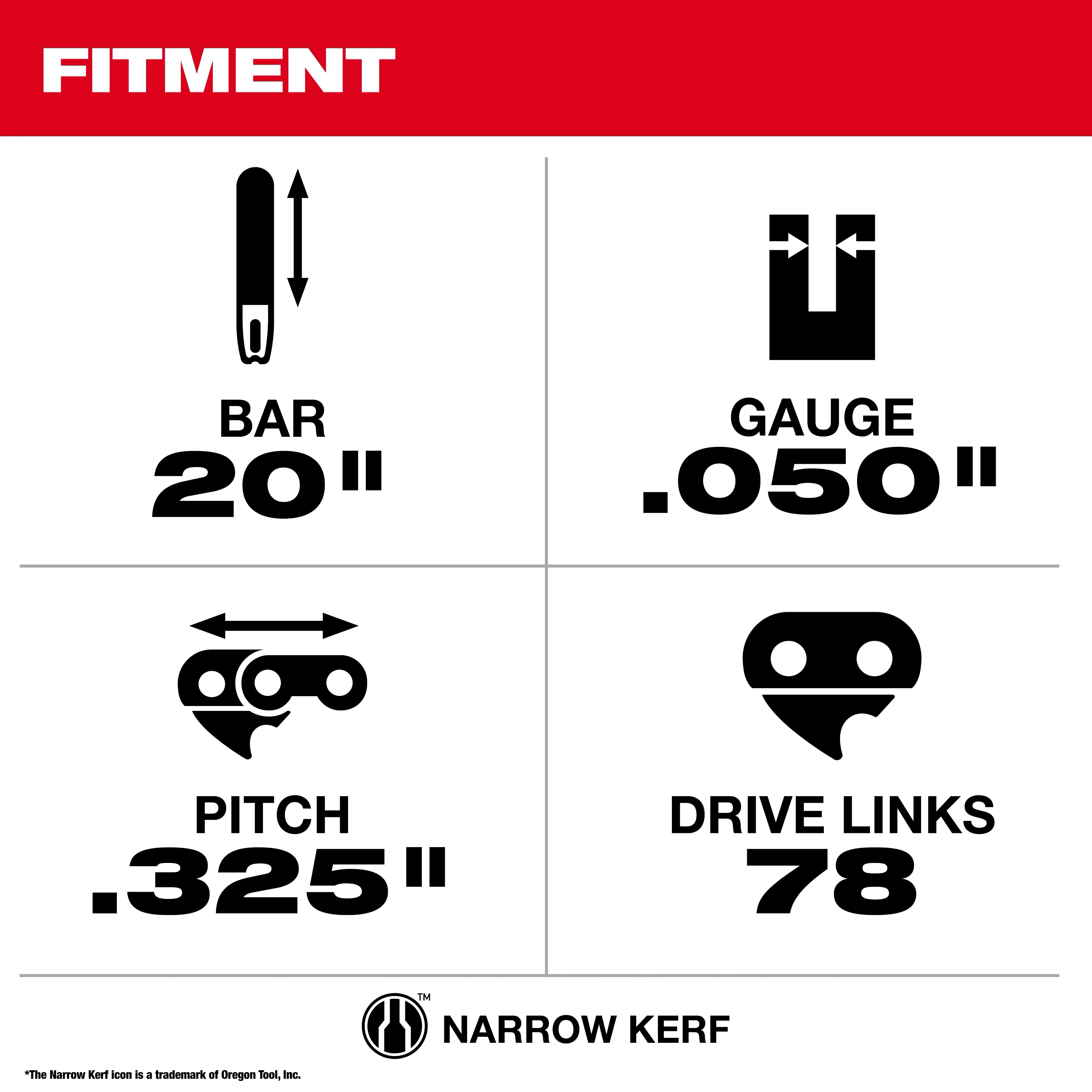Milwaukee 49-16-2752, 20" .325" Pitch, .050" Gauge Saw Chain - Image 3