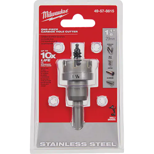 Milwaukee 49-57-8615, 1-1/8" One-Piece Carbide Hole Cutter - Image 2