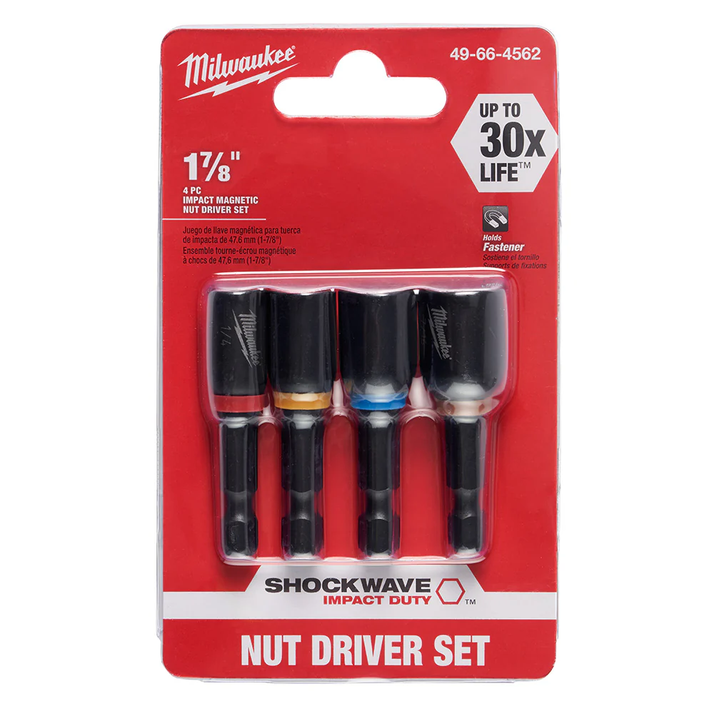 Milwaukee 49-66-4562, SHOCKWAVE 4PC 1-7/8 IMPACT MAGNETIC NUT DRIVER SET - Image 2