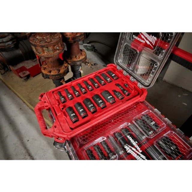 Milwaukee 49-66-6800, SHOCKWAVE Impact Duty™ Socket 3/8” Dr 17PC SAE PACKOUT Set - Image 4